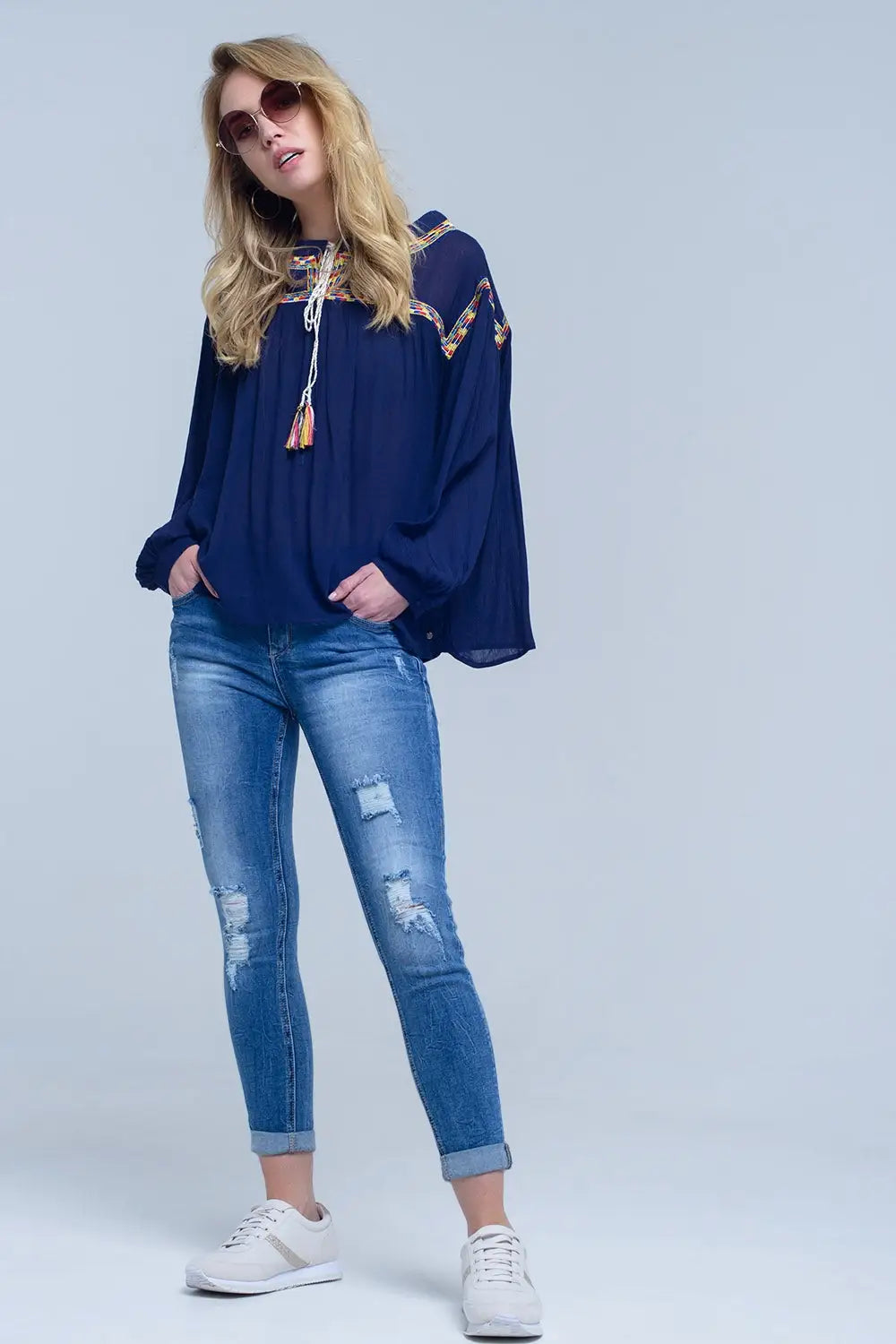 Distressed ripped skinny jean - Jeans