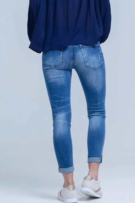 Distressed ripped skinny jean - Jeans