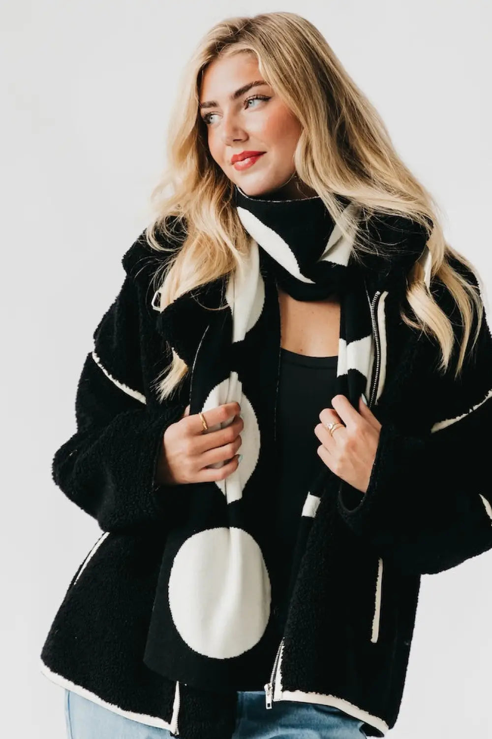 Dorthy Dot Scarf - Black/White - Scarf
