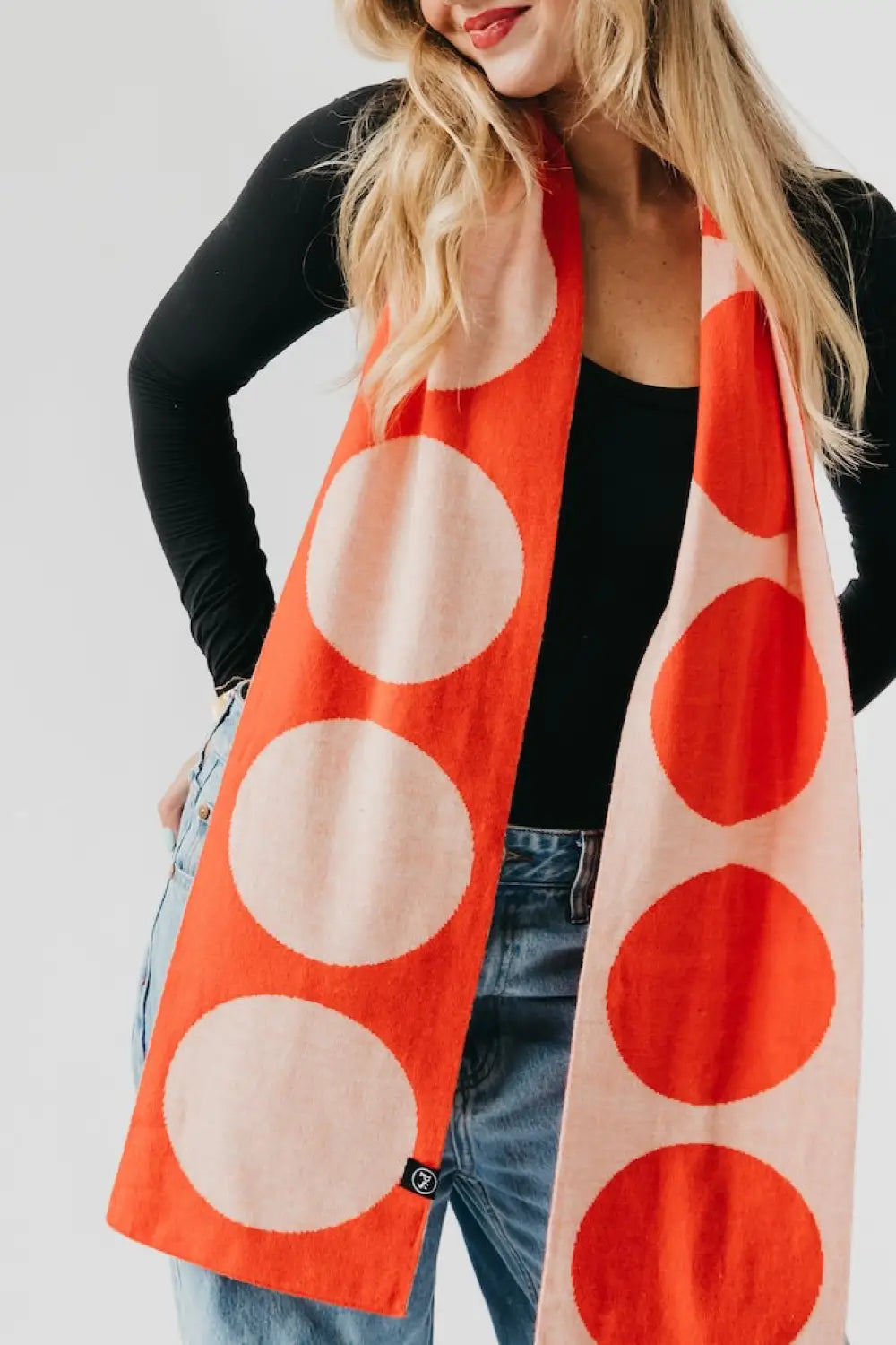 Dorthy Dot Scarf - Orange - Scarf