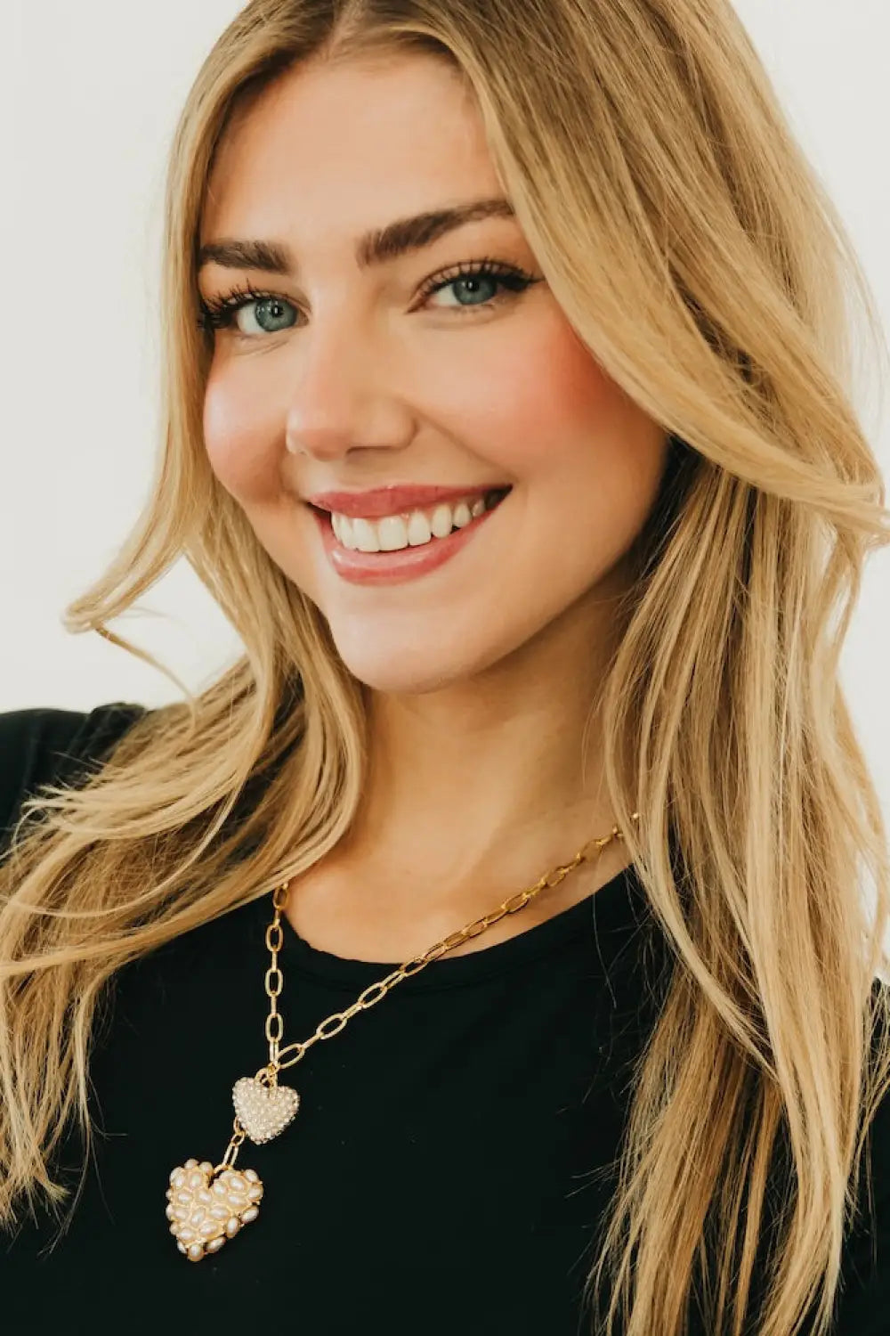 Double Take Pearl Heart Necklace - WATERPROOF - Necklace