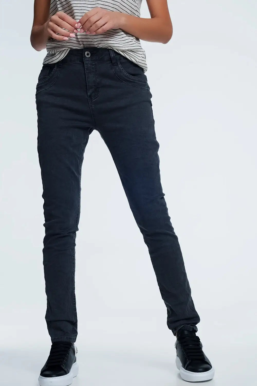 Drop crotch skinny jean in grey - Jeans