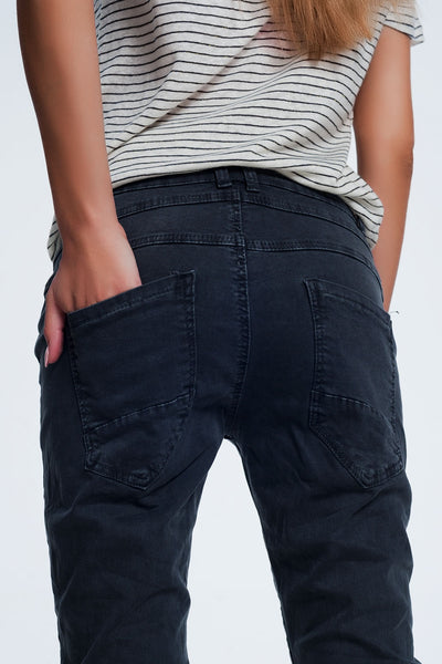 Drop crotch skinny jean in grey