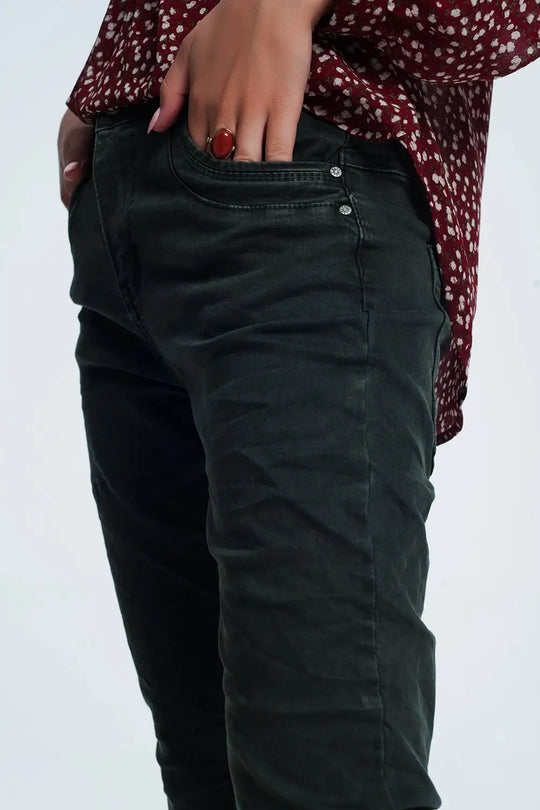 Drop crotch skinny jean in khaki - Jeans