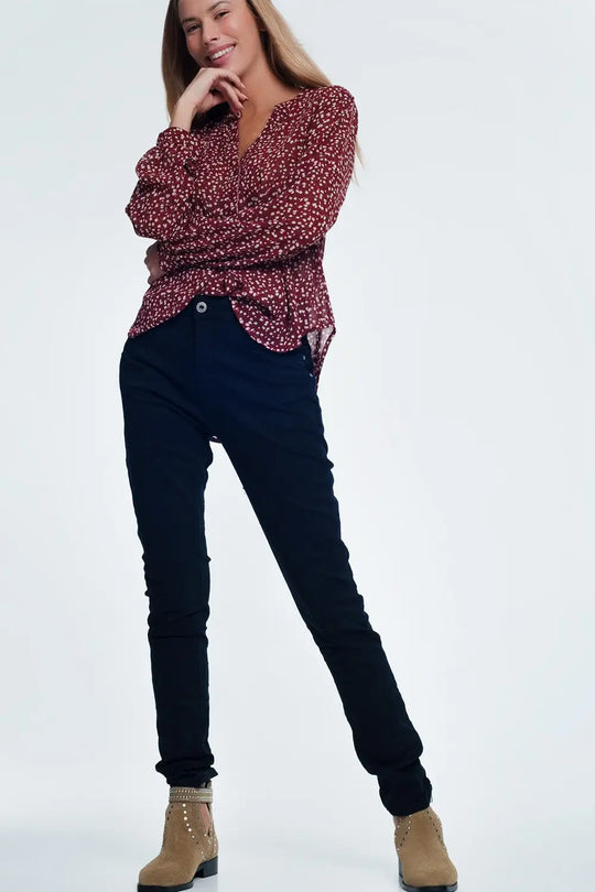 Drop crotch skinny jean in navy - Jeans