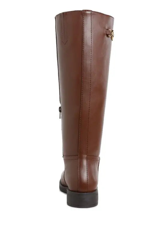 Kiang Metal Chain Link Detail Calf Boots