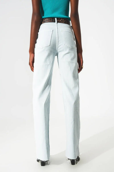 elastic Cotton jeans in light blue - Jeans