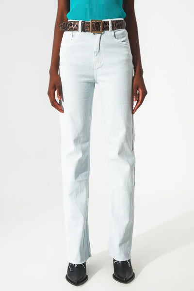 elastic Cotton jeans in light blue - Jeans