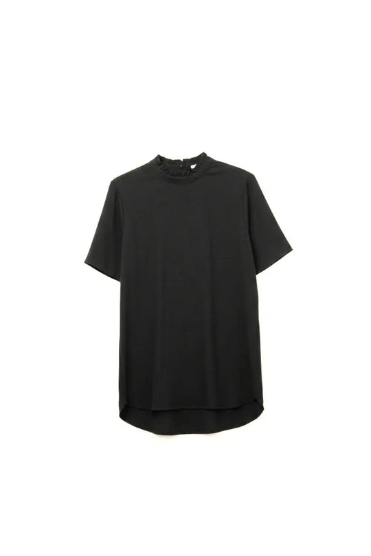 Elegant Black Short Sleeve Shirt - One Size / Black - Shirts