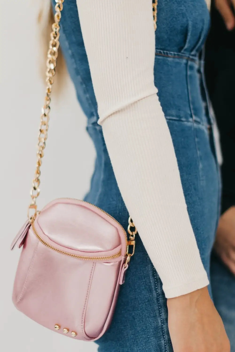 Ellie Crossbody Bag - Metallic Pink - Crossbody Bag