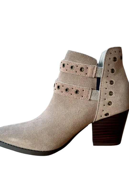Elsa Leather Ankle Boot in Taupe - 100 Western Boots