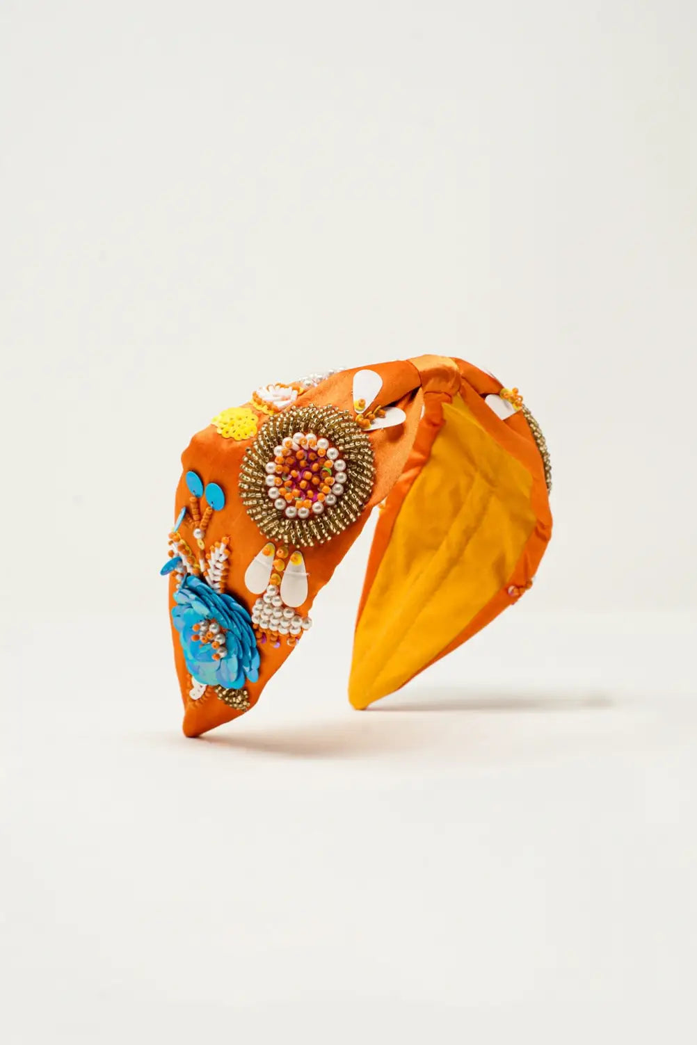 Embellished chunky headband in orange - One Size / Orange