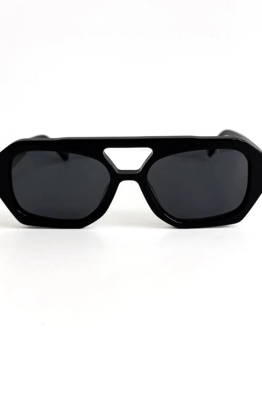 Ember Geometric Sunglasses - Black/Black - Sunglasses