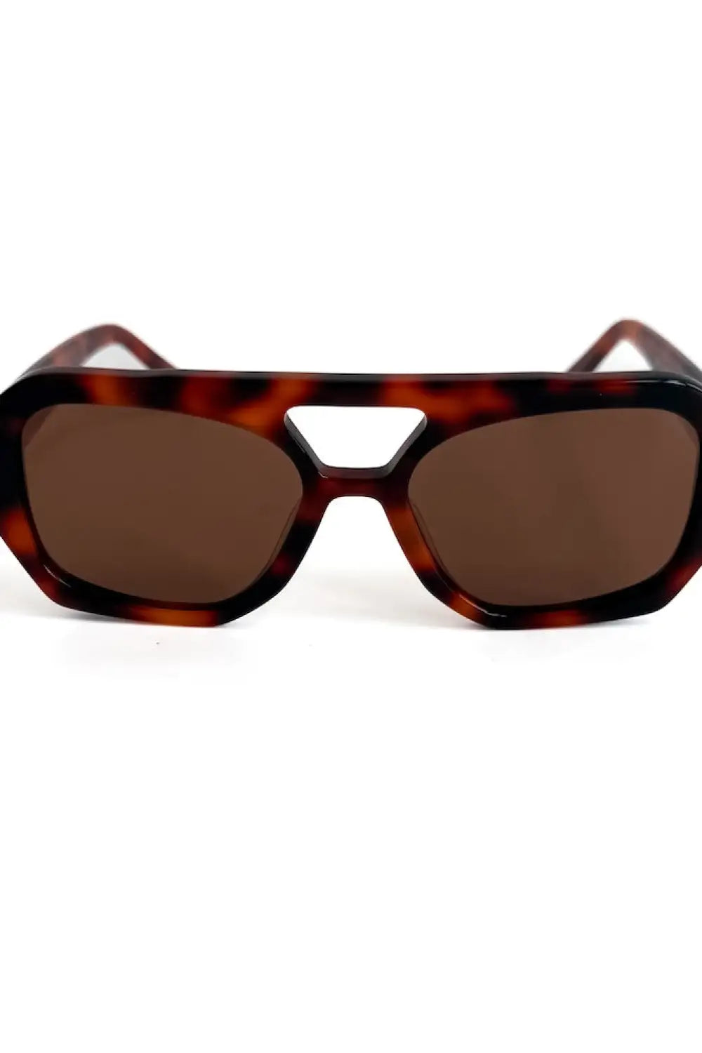 Ember Geometric Sunglasses - Brown Tortoise/Brown - Sunglasses