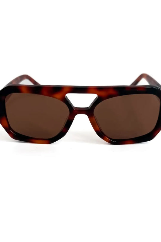 Ember Geometric Sunglasses - Brown Tortoise/Brown - Sunglasses