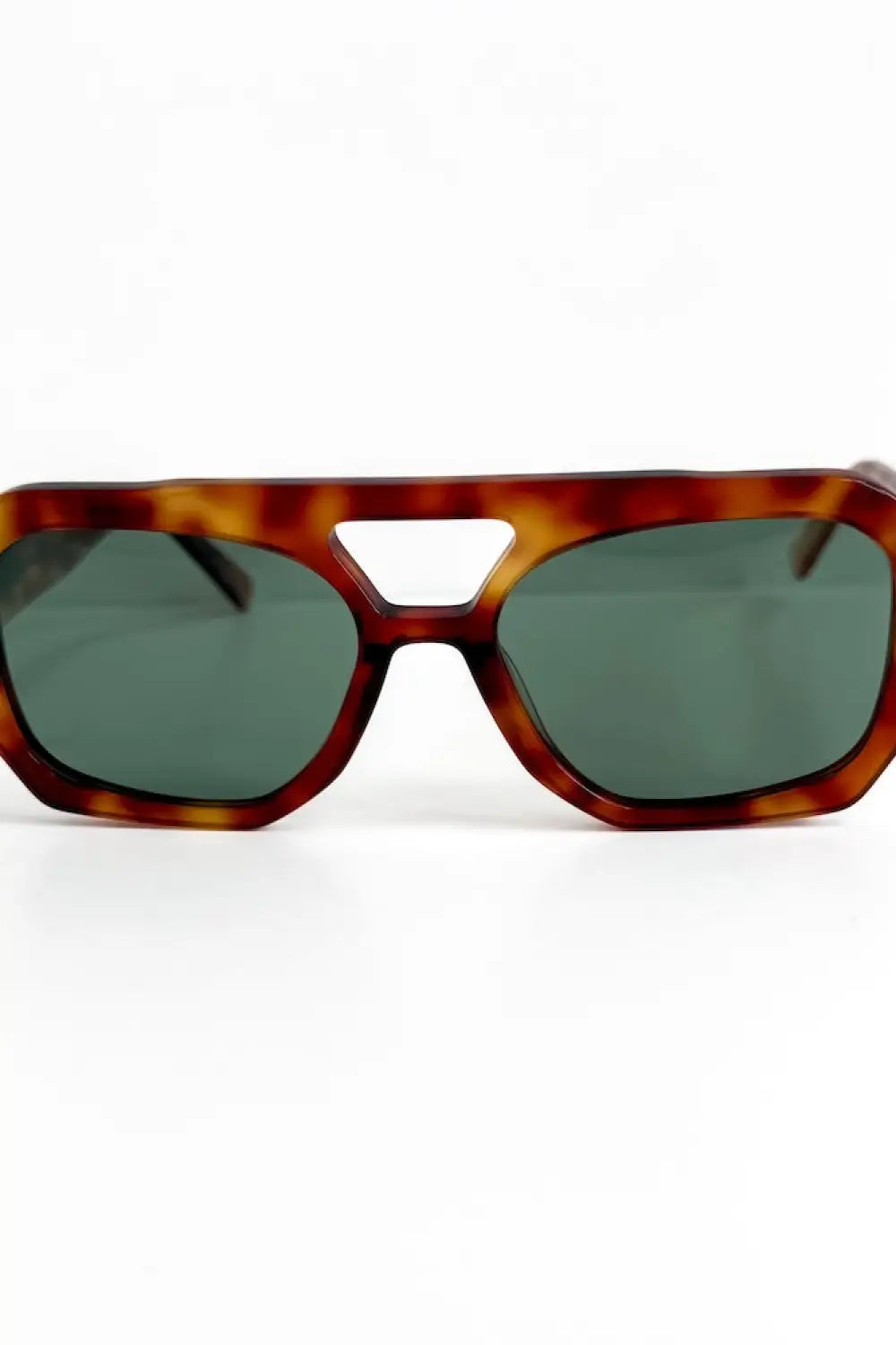 Ember Geometric Sunglasses - Sunset Tortoise/Green - Sunglasses