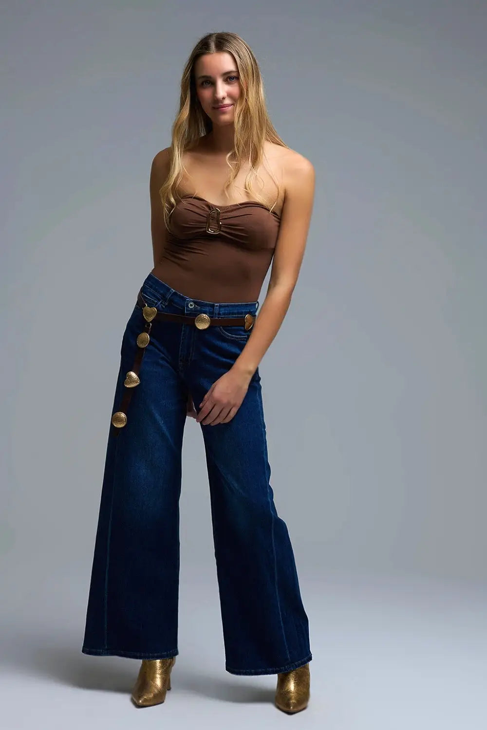 Extra Wide Leg Jeans in Dark Wash - Jeans