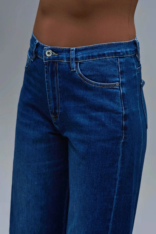 Extra Wide Leg Jeans in Dark Wash - Jeans