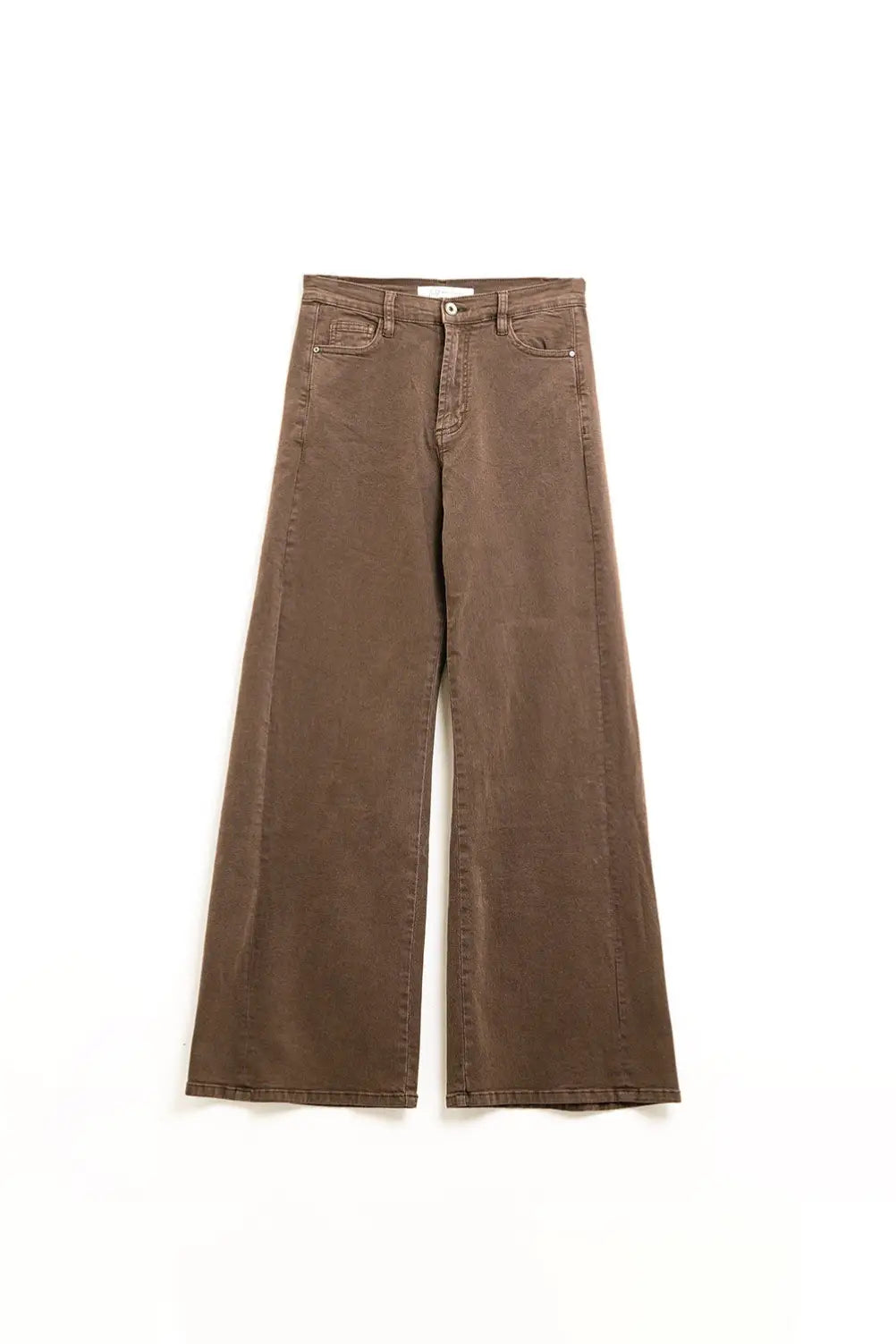 Q2 Extra wide leg Pants in washed brown