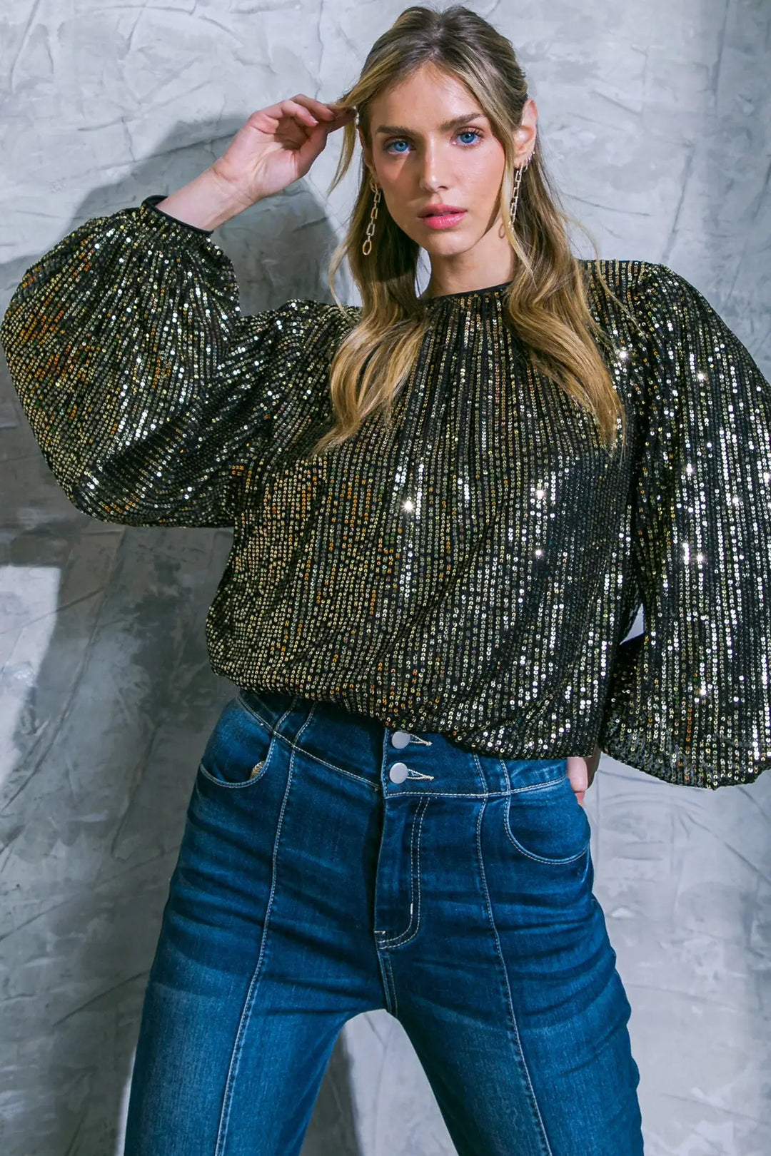 HOPE YOU REMEMBER SEQUIN TOP - BLACK / S - TOPS
