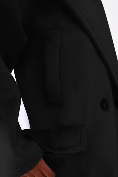 Faux suede oversized coat in black - Coats and Jackets