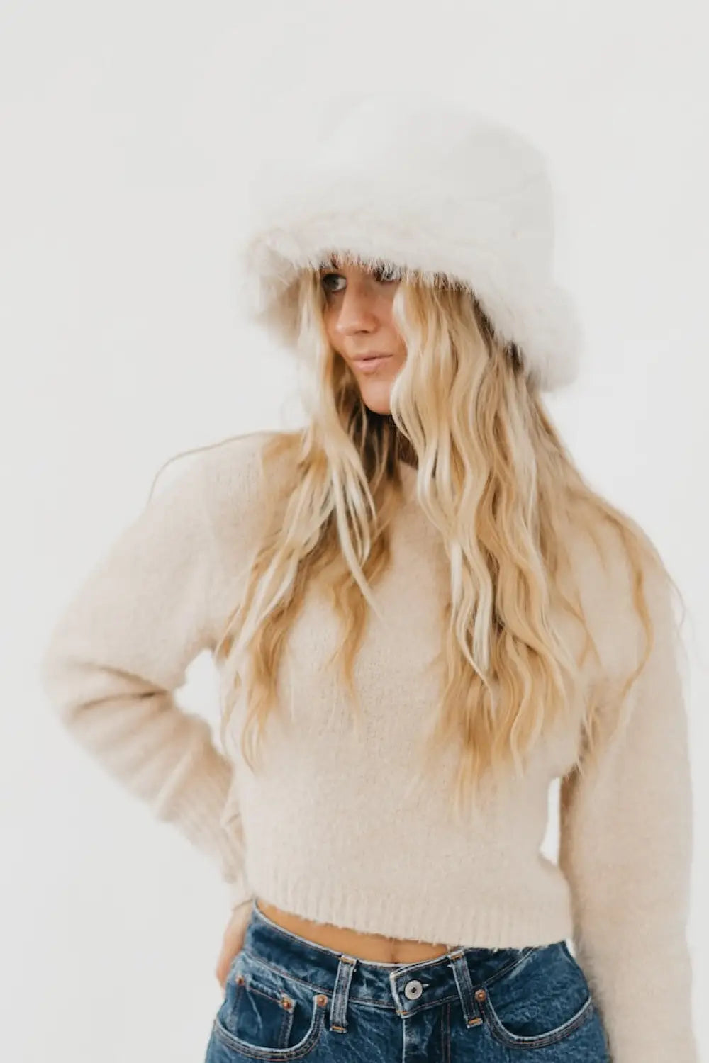 Faux Fur Flora Bucket Hat - Bucket Hat