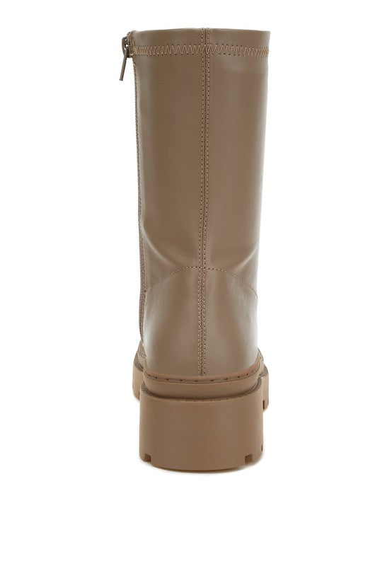 Chunky Faux Leather Calf Boots *More Colors