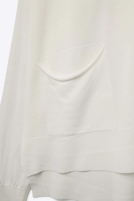 Fine Knit Cardigan with Front Pockets in white - One Size / White