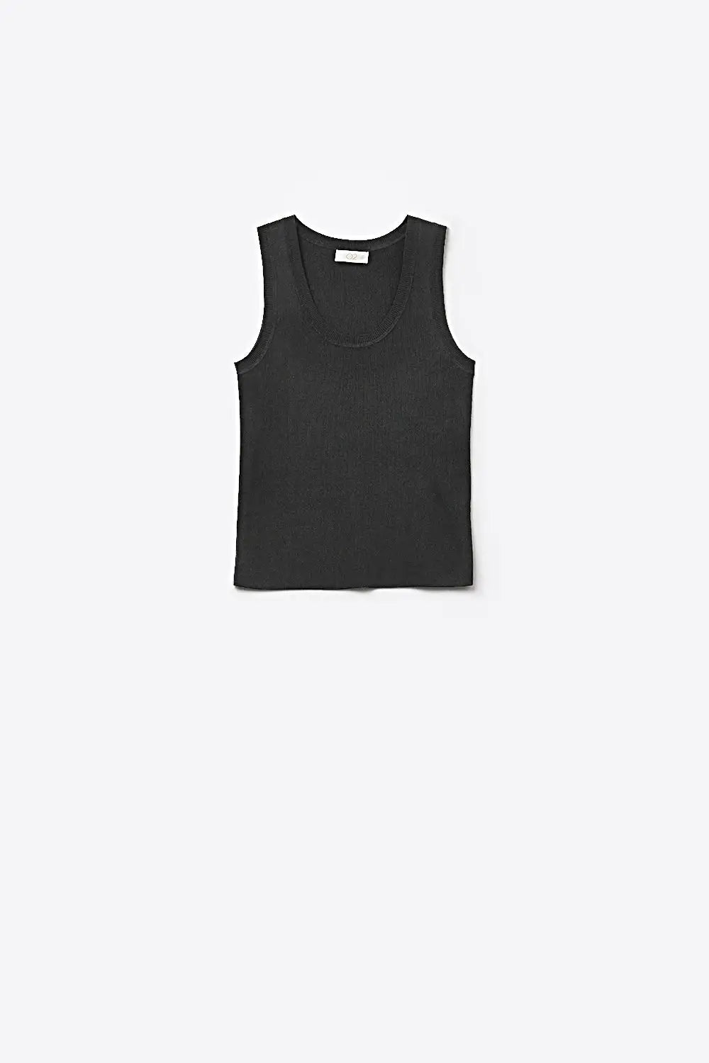 fine Knit Tank Top with Scoop in black - One Size / Black