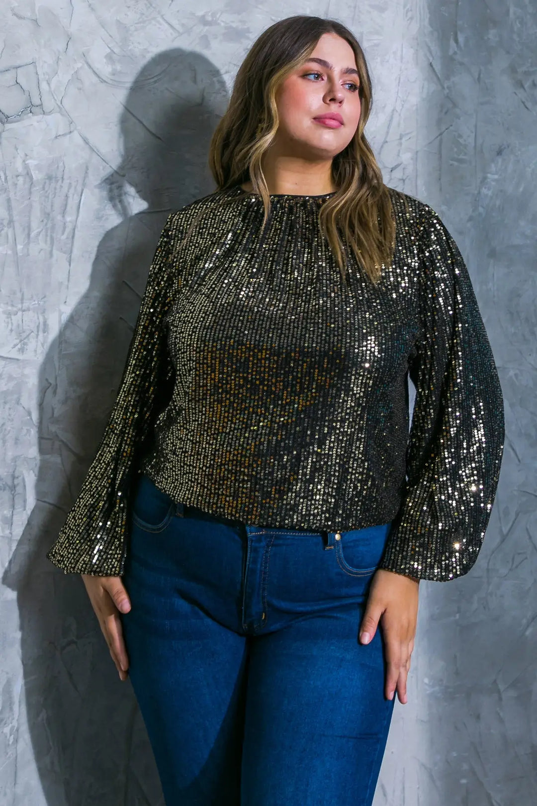 HOPE YOU REMEMBER SEQUIN TOP - BLACK / 1X - TOPS