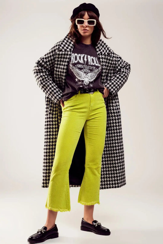 Flare corduroy pants in lime green - Jeans