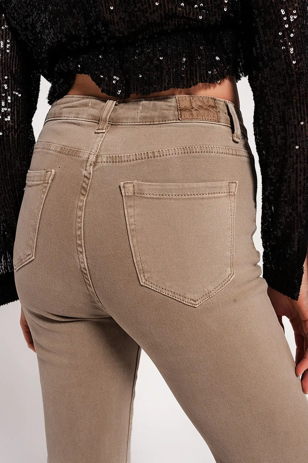 Flared jeans in beige - Jeans