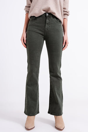 Q2 Flared jeans in olive