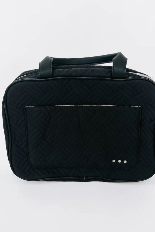 Flora Travel Toiletry Bag - Black - Make Up Bag