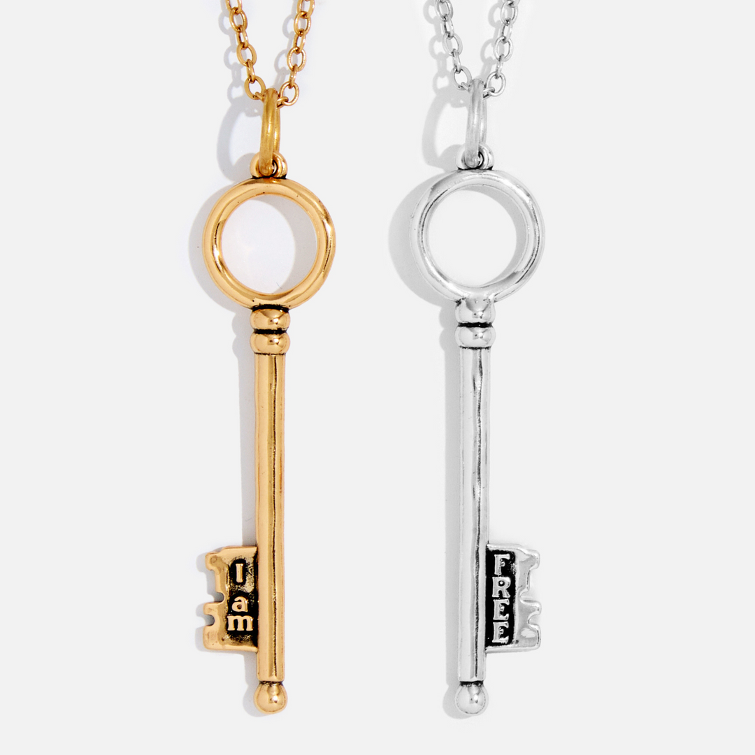 I Am Free Key Dainty Necklace - MELISSA JEAN