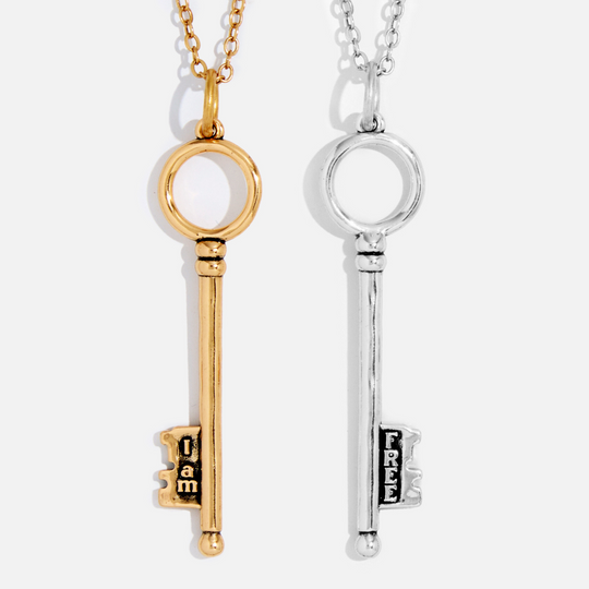 I Am Free Key Dainty Necklace - MELISSA JEAN