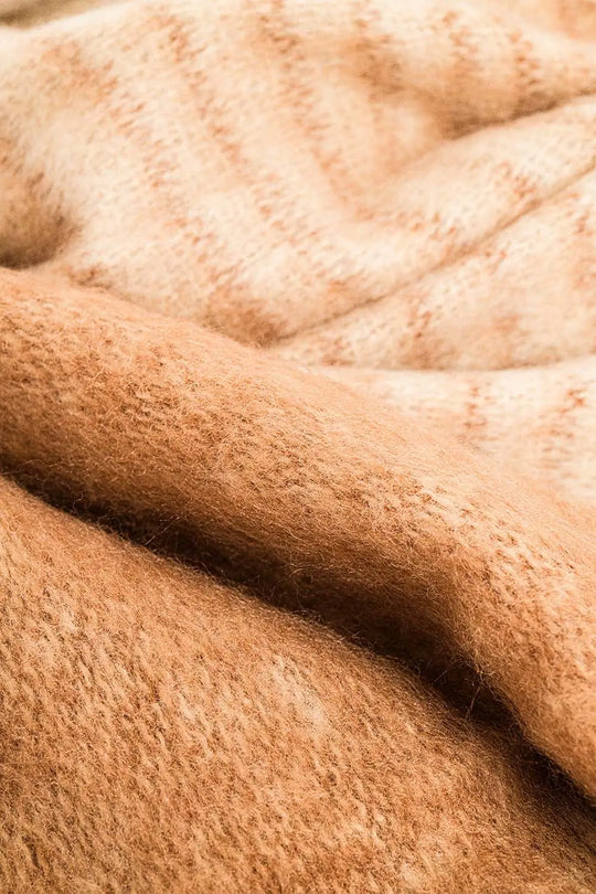 Fringed striped scarf in beige - One Size / Beige - Scarves & Hats