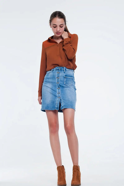 Front insert blouse orange - Shirts