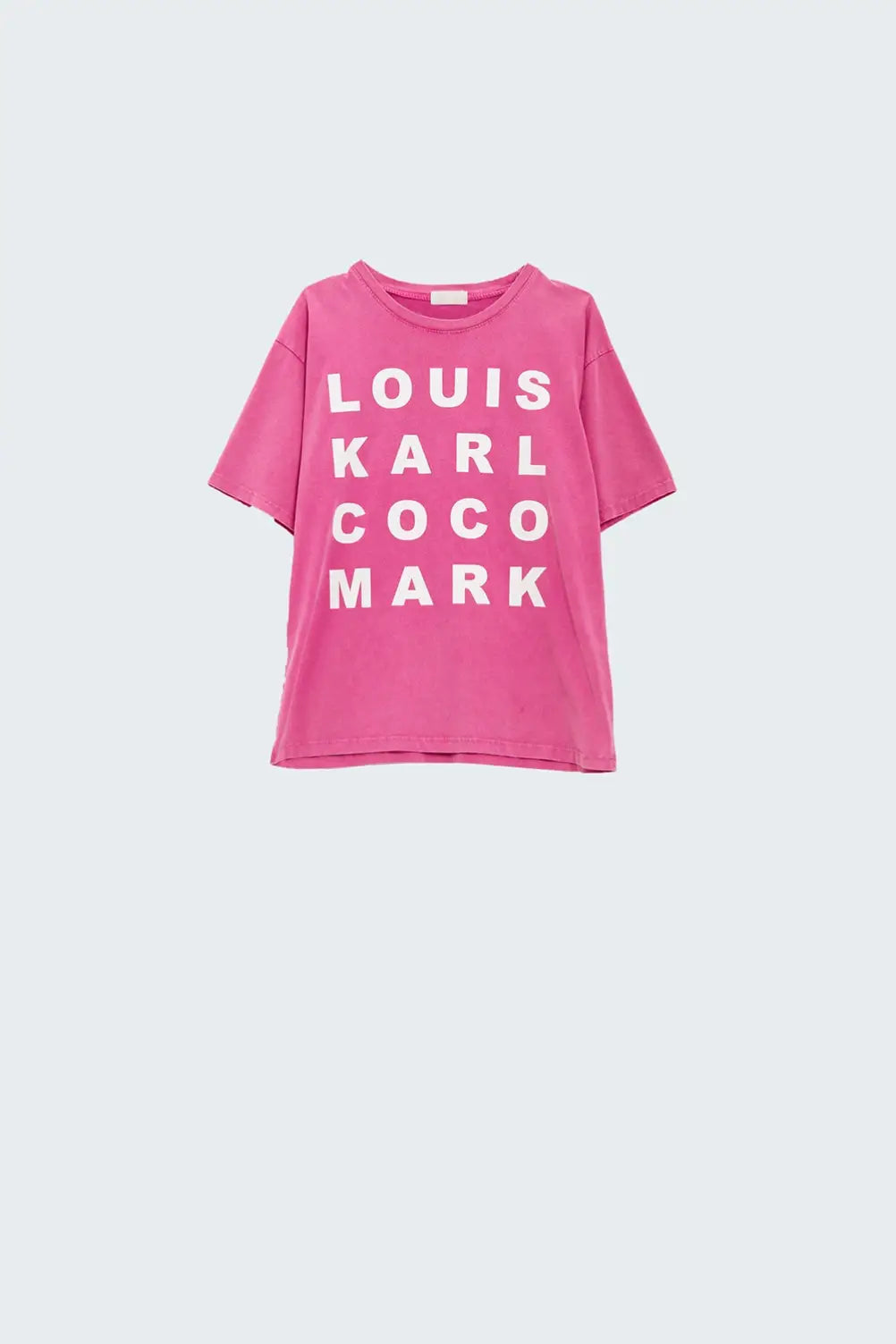 Fuchsia T-shirt With famous Names Logos At The Front - One Size / Fuchsia - Tops