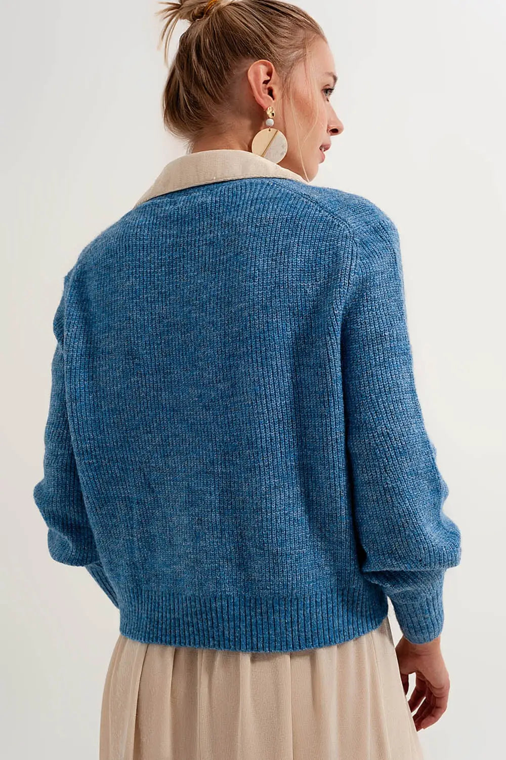 Gilet boutonné Bleu - Pulls