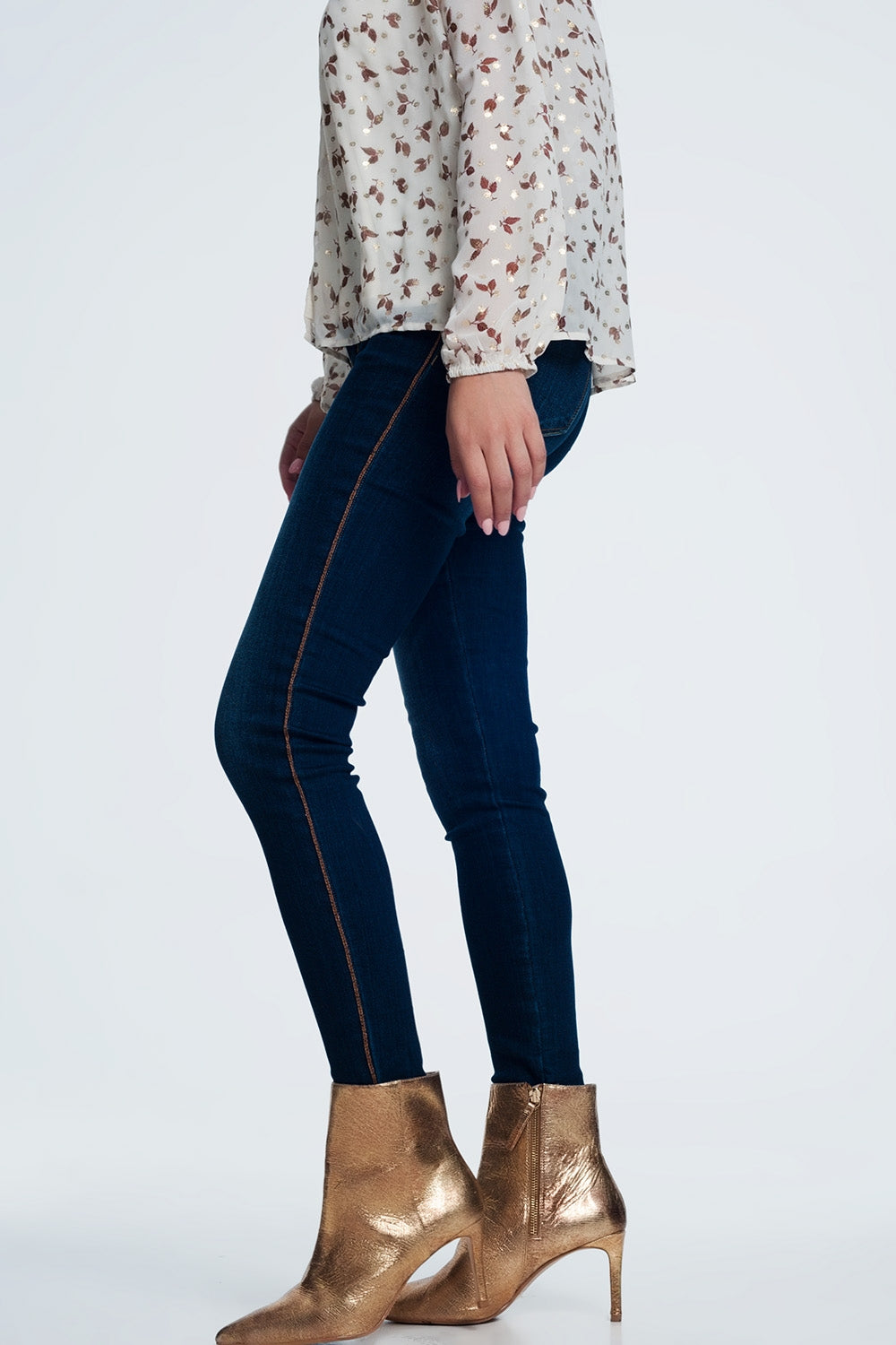 Gold side detail jeans