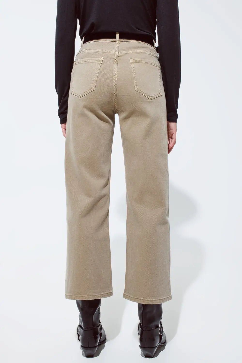 Gold straight leg jeans with metallic glow - Jeans