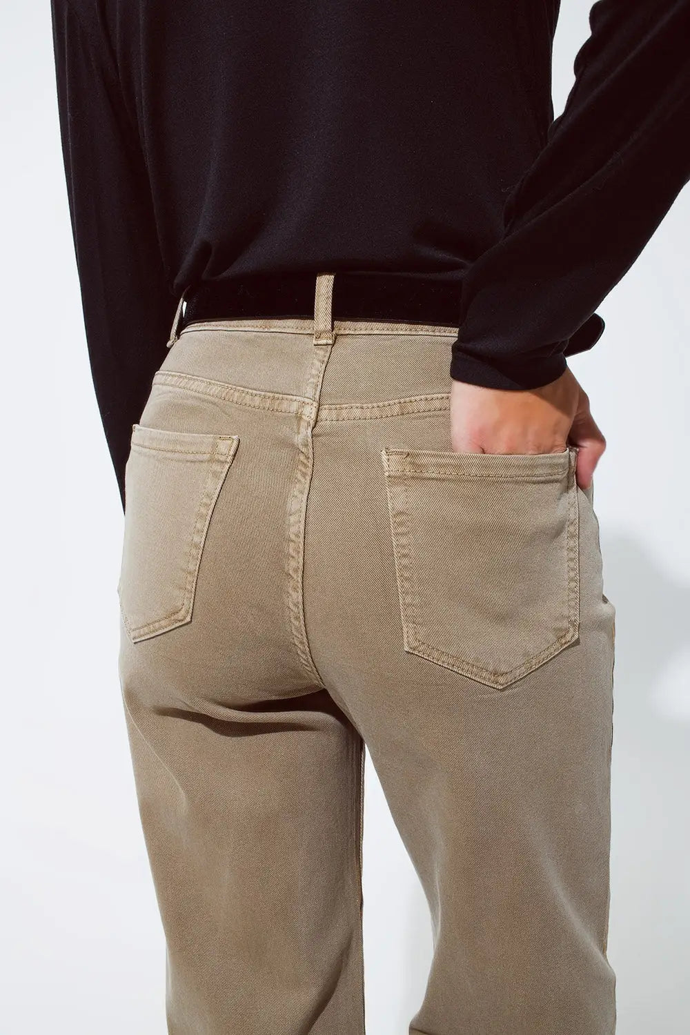 Gold straight leg jeans with metallic glow - Jeans