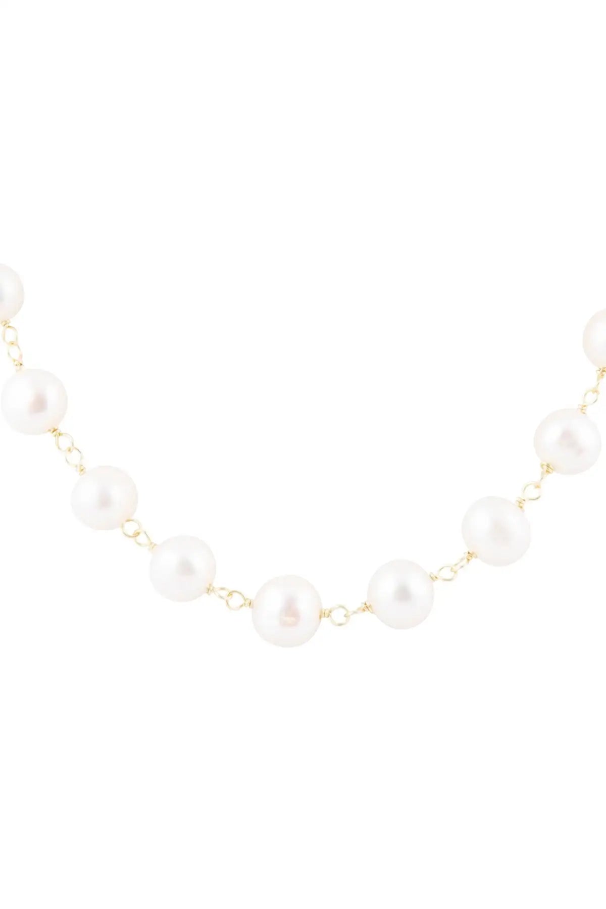 Golden Chain and White Pearl Necklaces - Necklaces