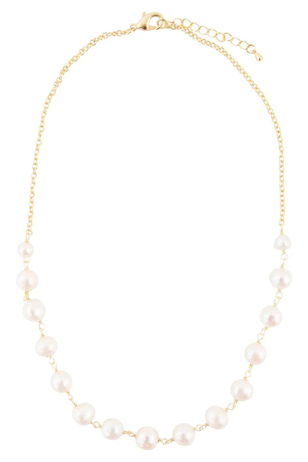 Golden Chain and White Pearl Necklaces - Necklaces