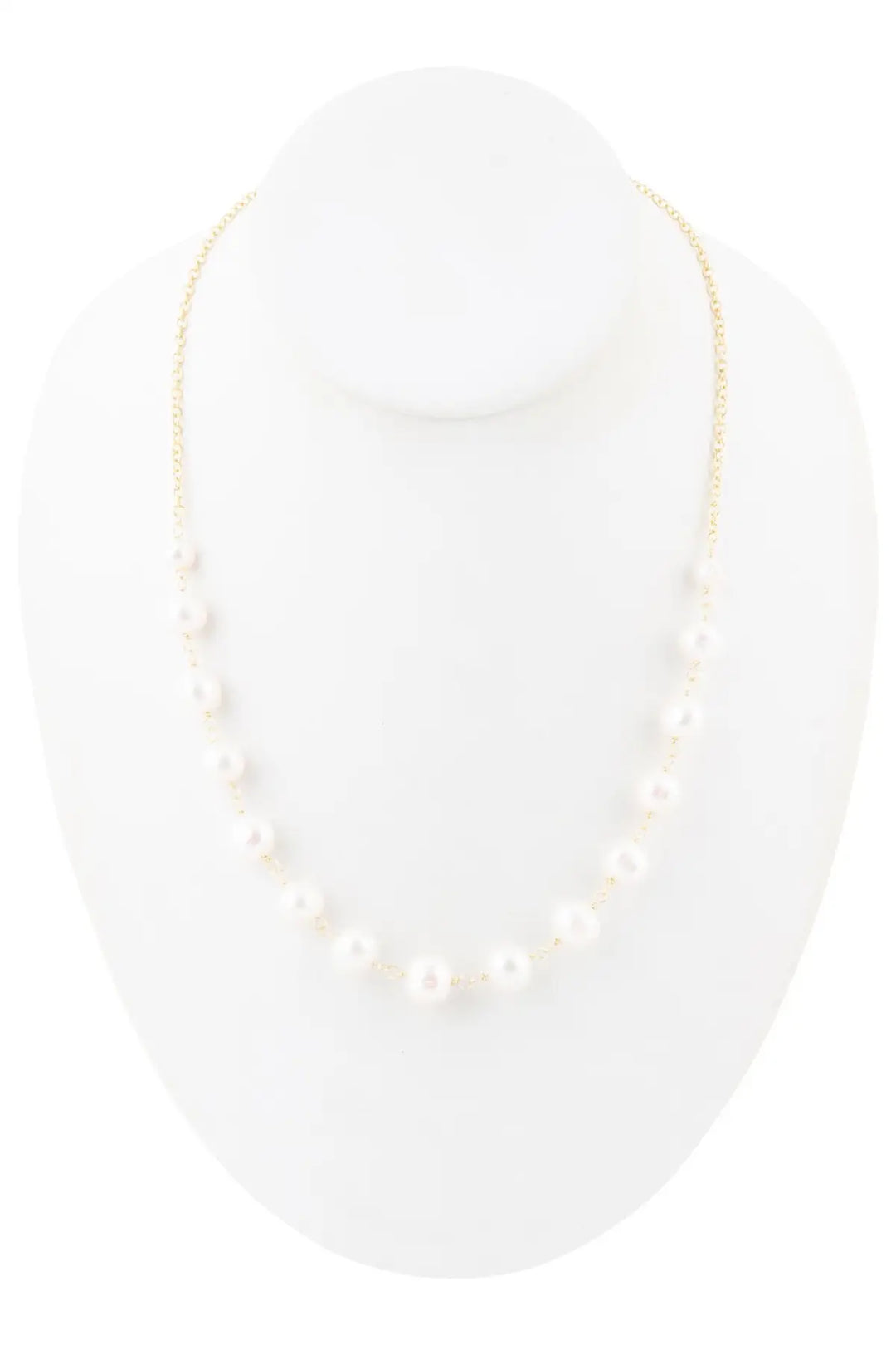 Golden Chain and White Pearl Necklaces - Necklaces