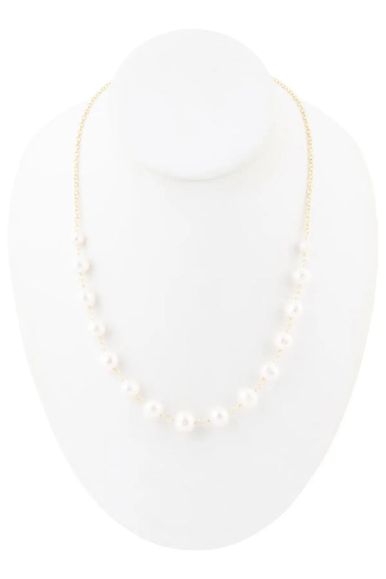 Golden Chain and White Pearl Necklaces - Necklaces