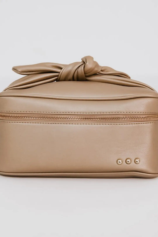 Gold Madelyn Bow Makeup Bag - Gold - Make Up Bag