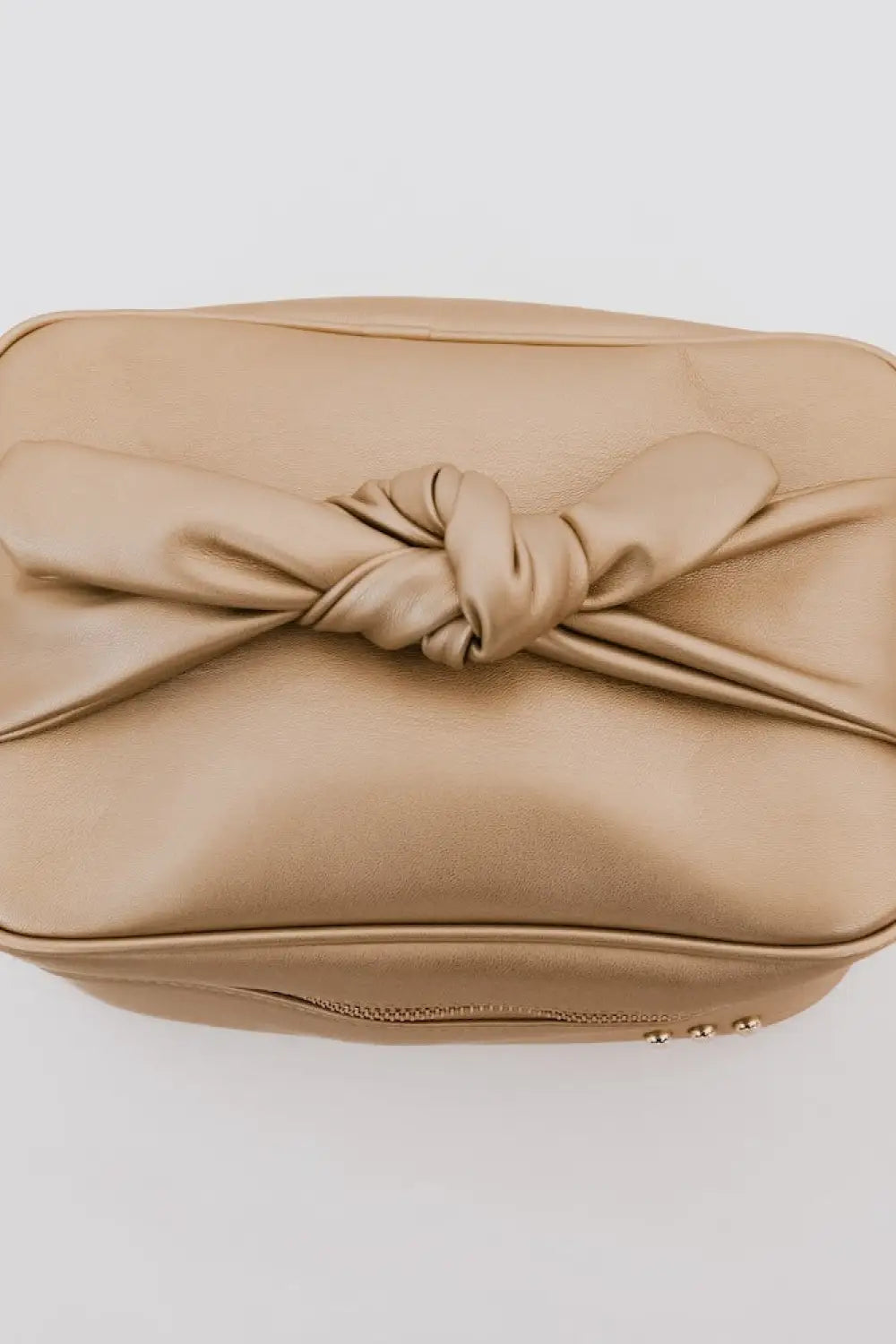 Gold Madelyn Bow Makeup Bag - Gold - Make Up Bag