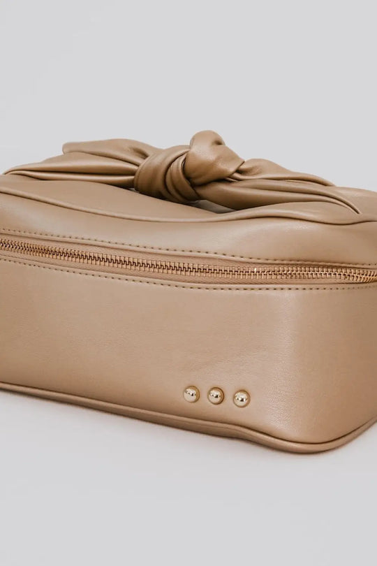Gold Madelyn Bow Makeup Bag - Gold - Make Up Bag